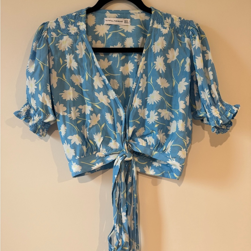 Faithfull the Brand Blue Floral Blouse